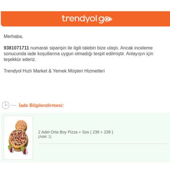 Trendyol Yemek Fatura Talebimi Gerçekleştiremiyor.
