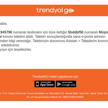 Trendyol Yemek Fatura Talebimi Gerçekleştiremiyor.