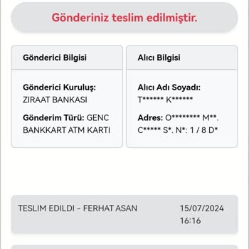 Ziraat Bankası'nın Kuryeliğini Yapmayan Kuryenet İle Çalışması