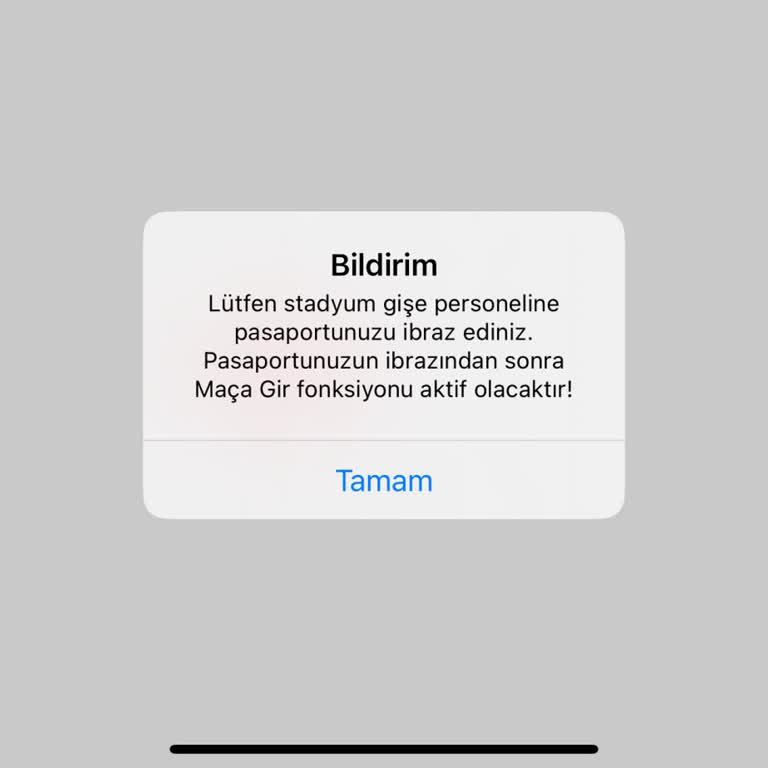 Passolig Uygulamasında Maça Gir Dediğimde Pasaport İbrazı İstiyor