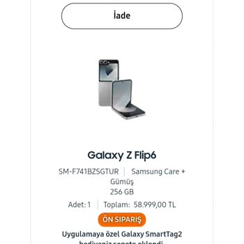 Samsung Telefon Samsung ZFLİP6 Ve Easycep.com Şikayet