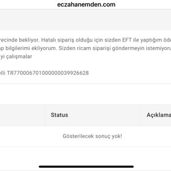 Eczahanemden.com Sipariş, Kargo Yok. Paramı İade Etsinler Şikayetçiyim