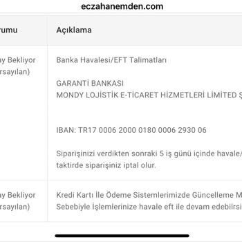 Eczahanemden.com Sipariş, Kargo Yok. Paramı İade Etsinler Şikayetçiyim