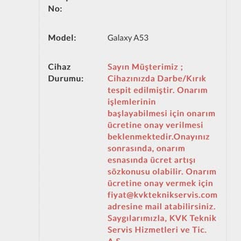 Samsung KVK Yetkili Servisi A53