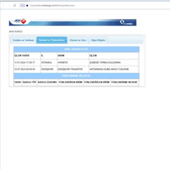 Aras Kargo Gönderimi Kaybetti Ve Sorumluluk Almıyor!