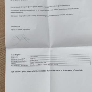 SteelSeries İndeks/ Despec Garanti Firmasi Sorunumu Çözmüyor