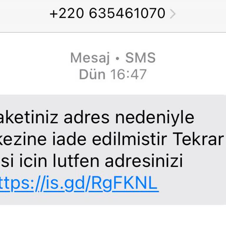 Kargo Adres Sorunu Ve Şüpheli Mesajlar