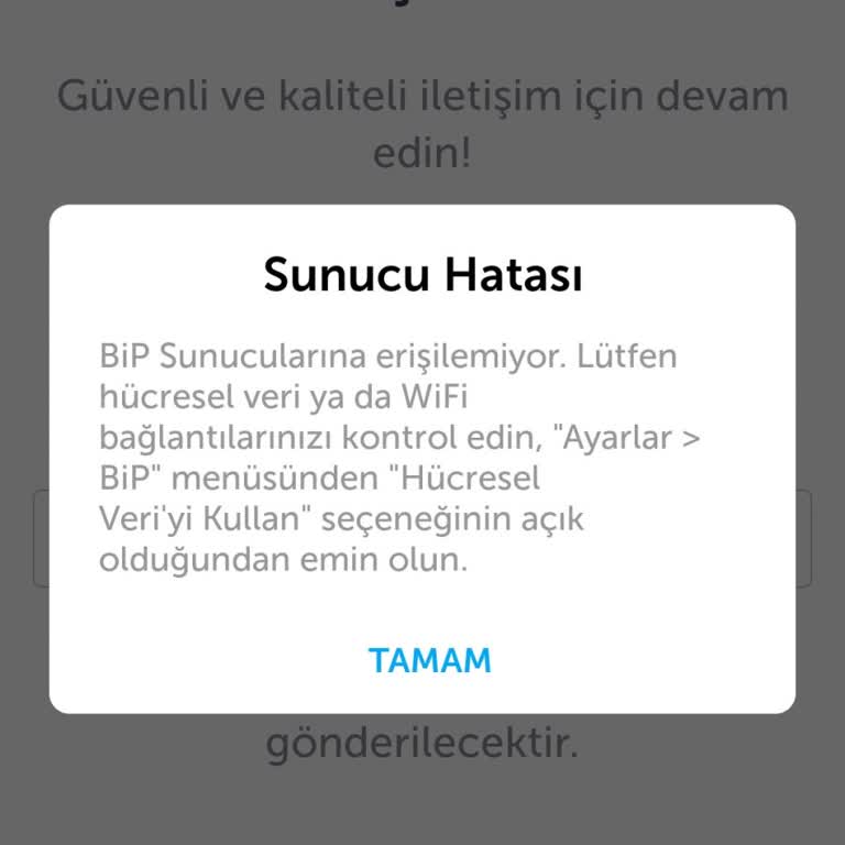 Samsung Telefon BİP'e Giremiyorum Giriş Yapılmıyor
