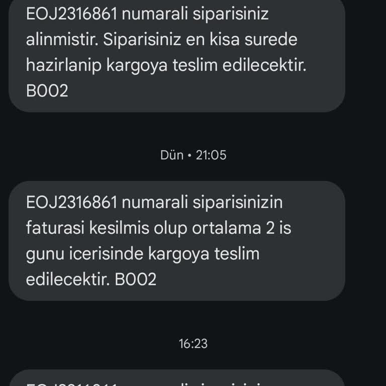 Mavi İptal Edilen 6 Ürünlü Sipariş