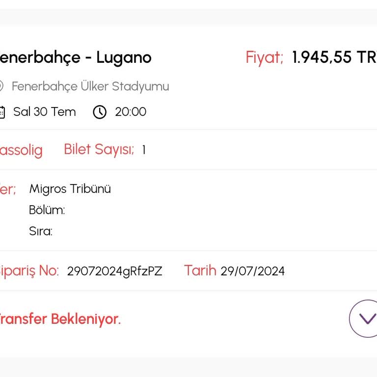 Biletalsat Fenerbahçe Lugano Bileti
