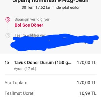Yemeksepeti Şikayetçiyim