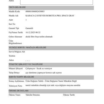 Karaca Züccaciye Karaca Kaşeli Ve İmzalı Belge Vermiyor, Trendyol Ürünü İade Etmiyor.