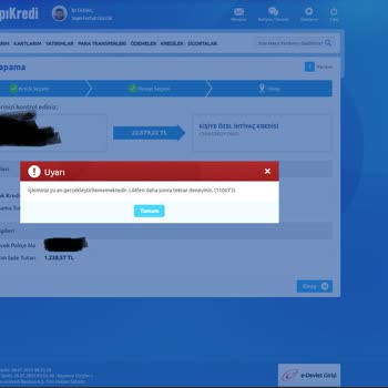 Yapı Kredi Bankası İnternet Bankacığı 110073 Hata Kodu