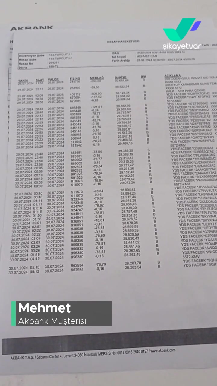 Akbank Hesabımdan Habersiz Para Çekilmiştir! videonun kapak resmi