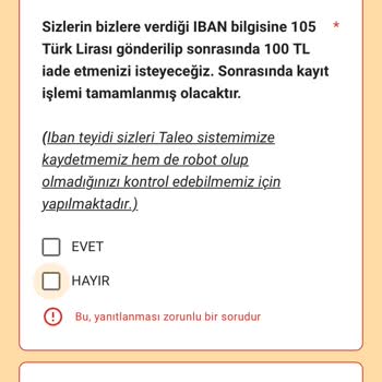 İşin Olsun IBAN İsteme Şikayeti