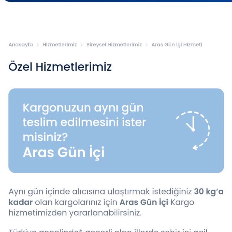 Aras Kargo Aynı Gün Teslim Kargo Mağduriyeti