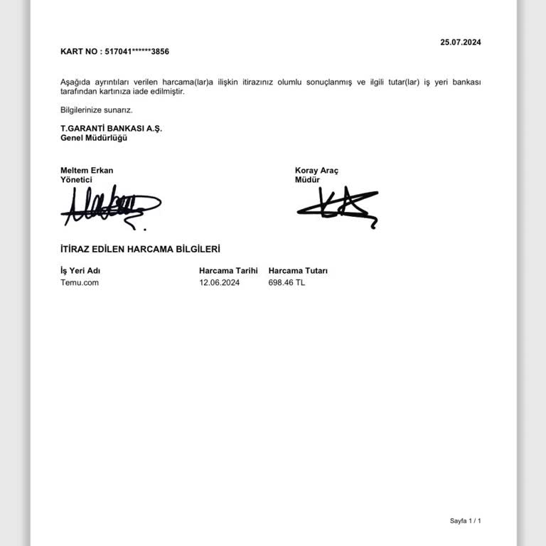 Garanti BBVA Hesabıma Yansımayan İade