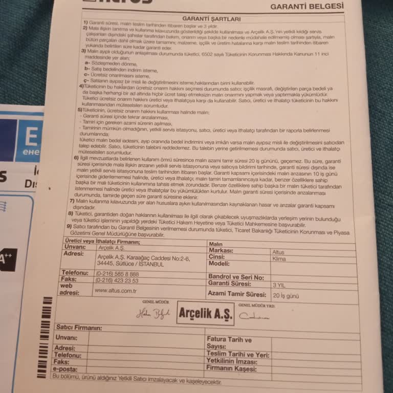 Altus Klima Soğutmuyor Havalar Sıcak Yardımcı Olun Lütfen