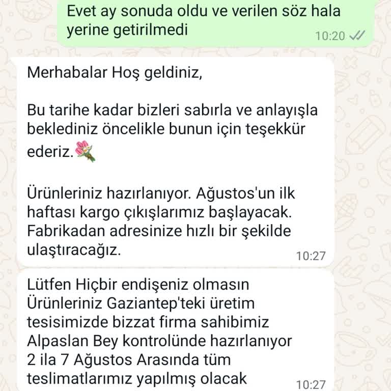 Reydeko Halı Reydeko Hali Sipariş Teslim Edilmedi