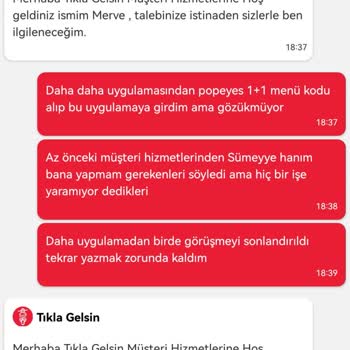 Tıkla Gelsin Uygulaması Kupon Hatası Ve Müşteri Temsilcisi İlgisizliği