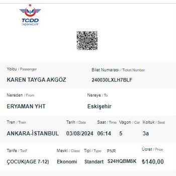 YHT (Yüksek Hızlı Tren) TCDD 10 Gün Sonrasının Biletini Yakıp Ücret İadesi Yapmıyor