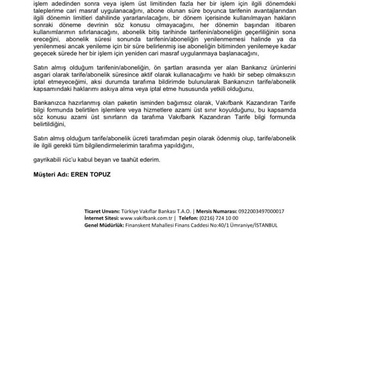 VakıfBank Kazandıran Tarife Ücret İadesi