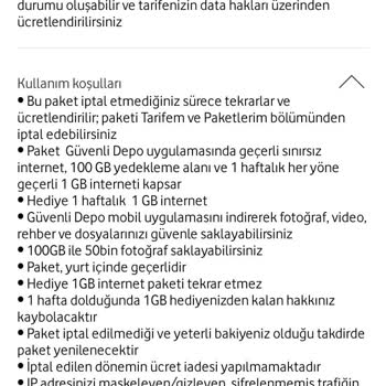 Vodafone Ek Paketi İptal Etmek İstiyorum