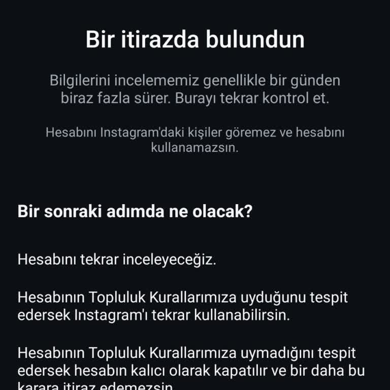Instagram Hesabım Kapatıldı