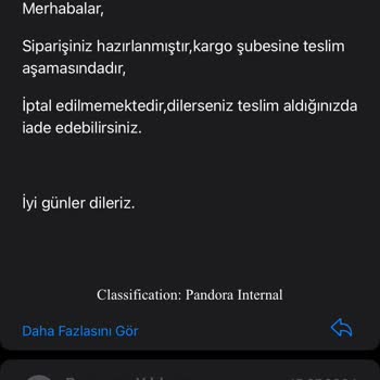 Pandora Mücevher Pandora İade Edememe Süreci