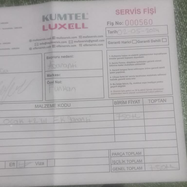 Kumtel Ankastre Seti Bozuk