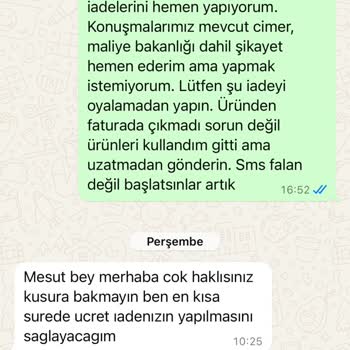 Sanal Yağ Market Eksik Ürün Ve İade Yapmama