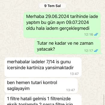 Sanal Yağ Market Eksik Ürün Ve İade Yapmama