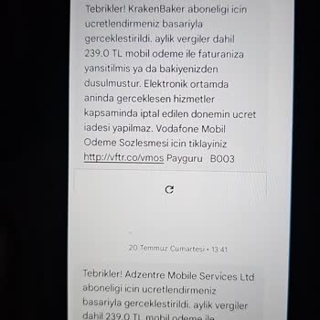 Vodafone Pay Ücretli Abonelik