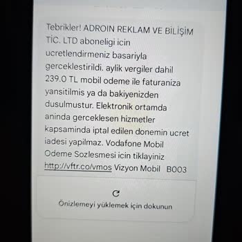 Vodafone Pay Ücretli Abonelik