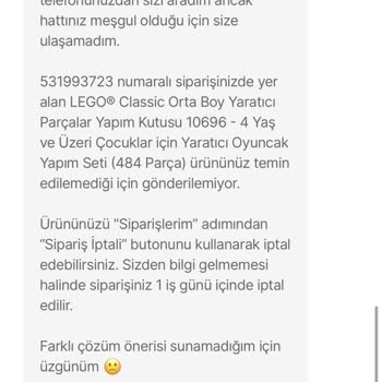 Hepsiburada Göndermediği Ürün İçin Tehdit Eder Gibi Cevap Yazıyor
