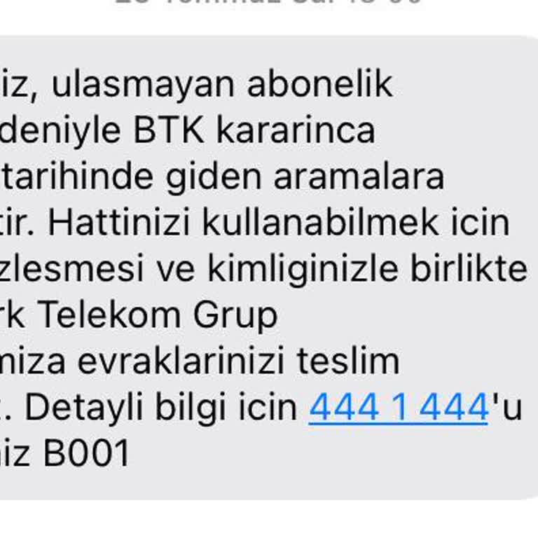 Türk Telekom Eksik Evrak Nedeniyle Hattım Kapandı