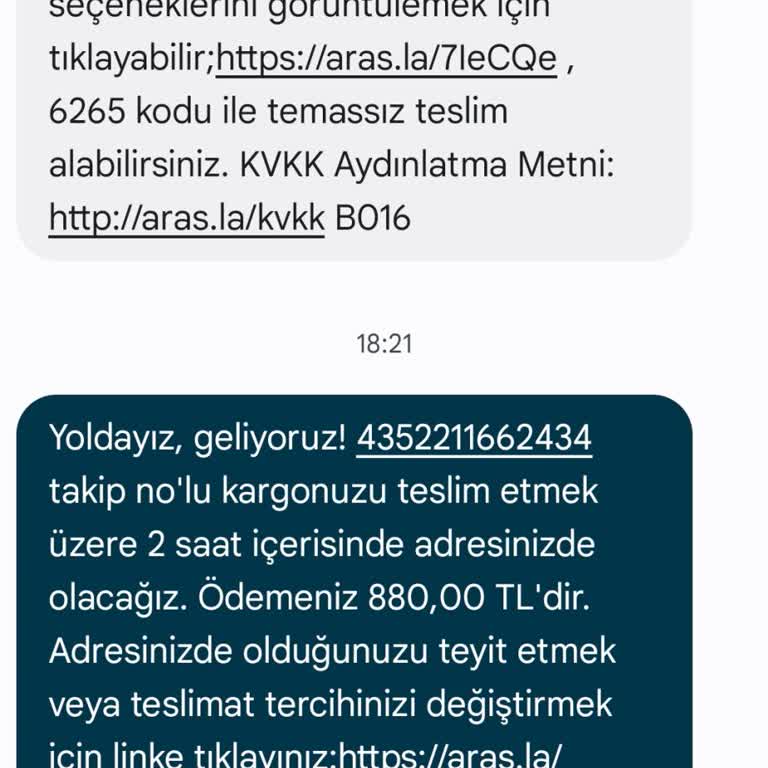 Aras Kargo Şikayet Bildirimi Aras Kargo'yu Tercih Etmiyorum