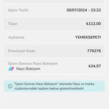 Yemeksepeti, Hesaptan Para Çekildi Ancak Sipariş Oluşmadı.