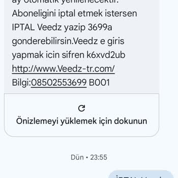 Veedz-tr.com Veedz Den Faturama Yansıyan Ücretin Kaldırılmasını İstiyorum