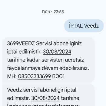 Veedz-tr.com Veedz Den Faturama Yansıyan Ücretin Kaldırılmasını İstiyorum
