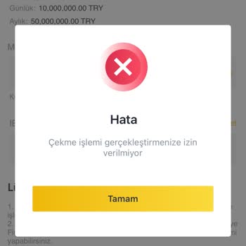Binance TR Paramı Çekmeme İzin Vermiyor