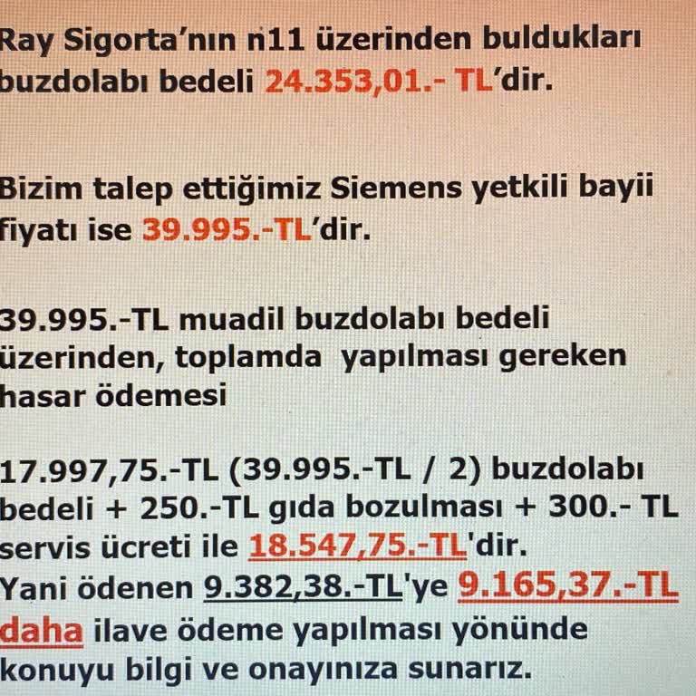 Ray Sigorta Konut Poliçesi Hasar Dosyası Revizyon Talebi