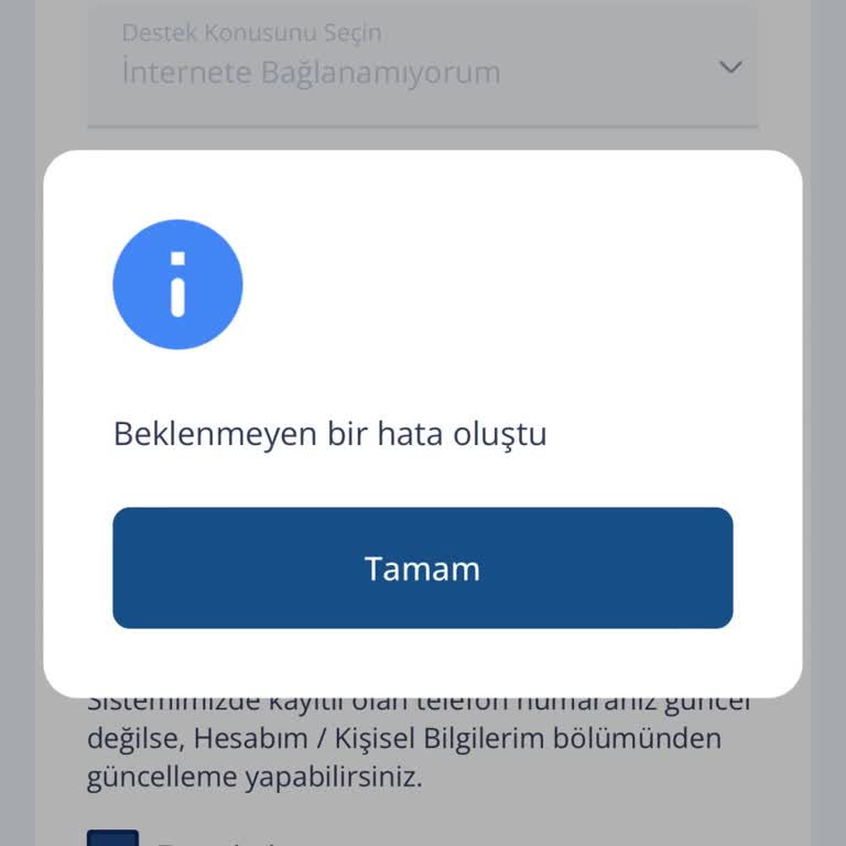 TurkNet Arıza Kaydı Oluşturulmuyor