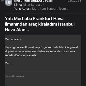 Carla Car Rental Carla Rent A Car Paramı İade Etmiyor.