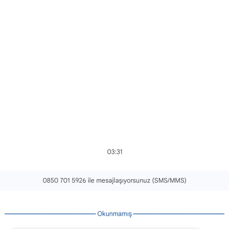 0850 701 59 26 Numaralı Hattan Tarafıma Gelen Bilgim Dışında Aktive SMS'i