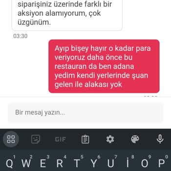 Yemeksepeti Yemek Siparişi İlgisiz Temsilci