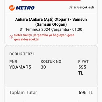 Metro Turizm'de Rötar Ve Konforsuz Yolculuk