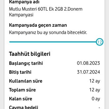 Vodafone Tarife Değişikli Ayıplı Hizmet