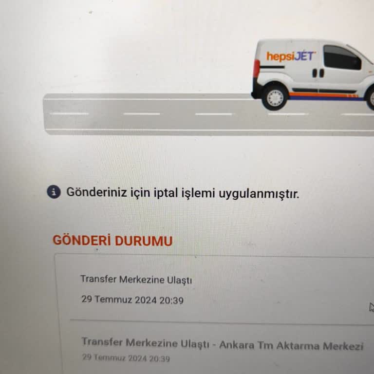 Hepsijet İptal Edilen Kargo
