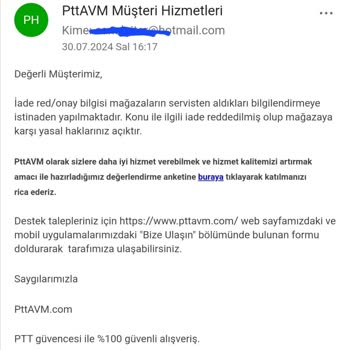 PttAVM Kırık Ve Kullanılmış Televizyon İadesi Sorunu